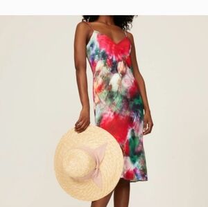 Adam Lippes Collective Multi colored Silk Slip Dress Size 6